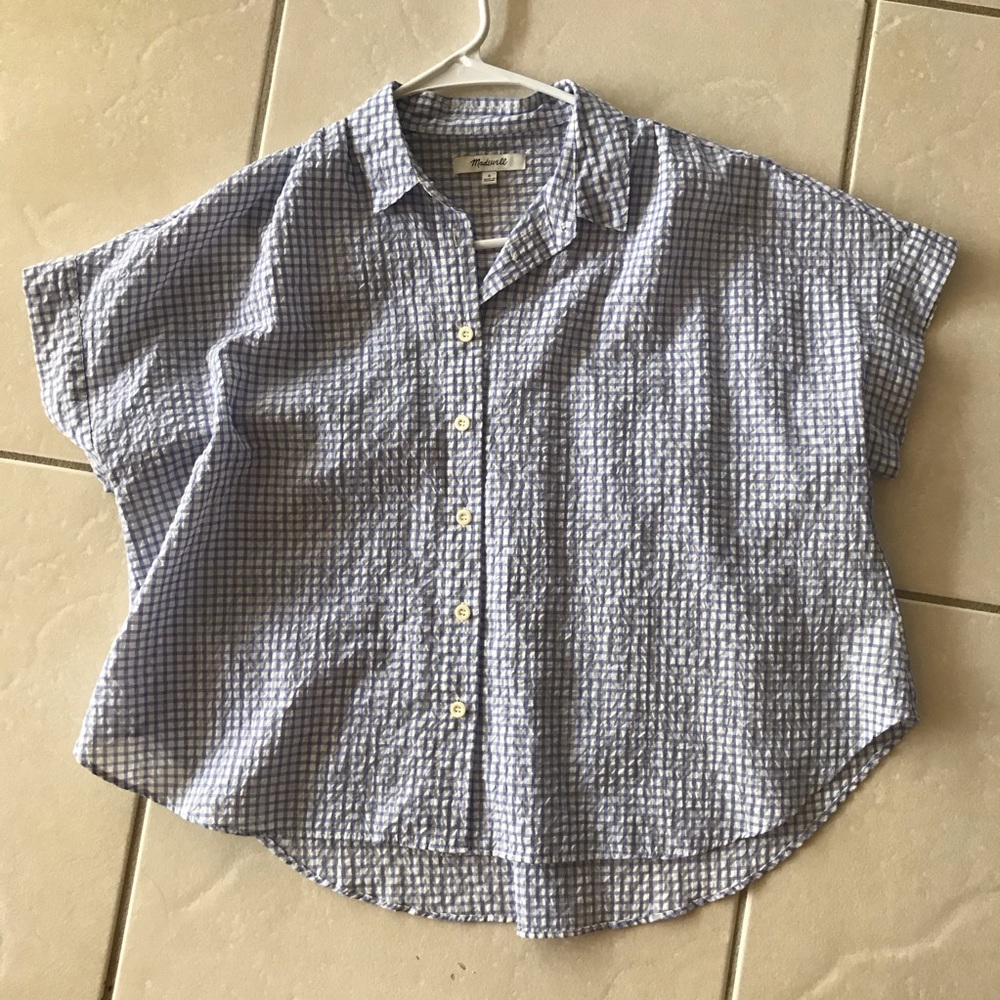 Madewell button up Gingham top